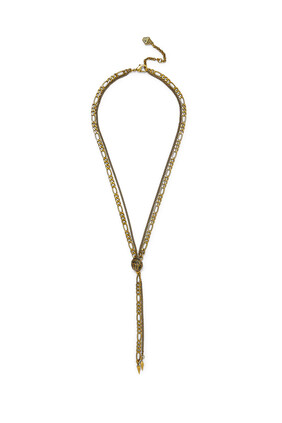 Crystal Eagle Head Pendant Lariat Necklace